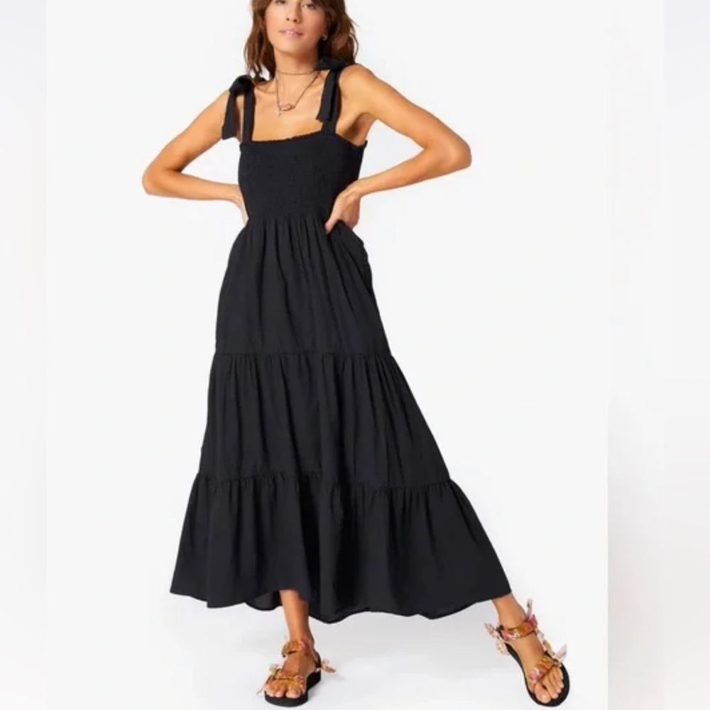 Xirena Lorraine Smocked Maxi Dress Sz S